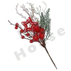 Decorazioni Natalizie Ramo Vischio Decorato Composizione Albero di Natale 26 cm