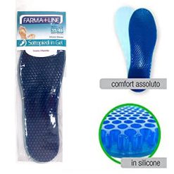 Farmaline Solette Scarpe Suolette per Piedi Plantari Morbido Comode con Gel Blu