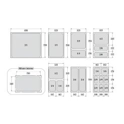 Gastronorm GN 1/6 Vaschette Acciaio Inox Bacinelle Contenitori Cibo 176x162mm - immagine 4