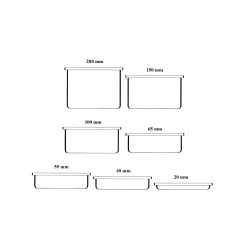 Gastronorm GN 1/6 Vaschette Acciaio Inox Bacinelle Contenitori Cibo 176x162mm - immagine 5