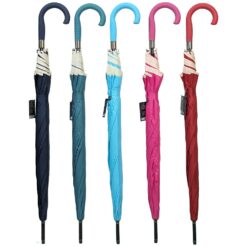 Ombrello Automatico Grande Colorato con Bordo Bianco Colori Assortiti 8 Stecche