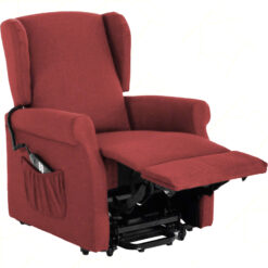 Poltrona Relax Alzapersona Elettrica Rossa Schienale Reclinabile Poggiapiedi