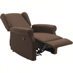 Poltrona Relax Marrone con Schienale Reclinabile Poggiapiedi Regolabile Morbida
