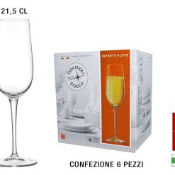 Set 6 Calici Flute Inventa 21,5 cl Bormioli Aperitivo Calice Prosecco Ristorante