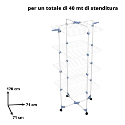 STENDIBIANCHERIA MODULAR 4 PIANI IN ACCIAIO - immagine 9