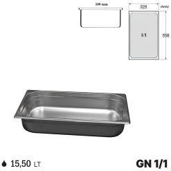 Gastronorm GN 1/1 Vaschette Acciaio Inox Bacinelle Contenitori Vassoio 530x325mm - immagine 11