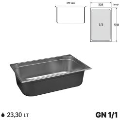 Gastronorm GN 1/1 Vaschette Acciaio Inox Bacinelle Contenitori Vassoio 530x325mm - immagine 12