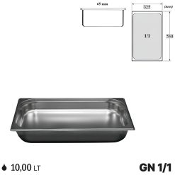 Gastronorm GN 1/1 Vaschette Acciaio Inox Bacinelle Contenitori Vassoio 530x325mm - immagine 10