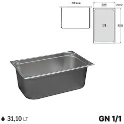 Gastronorm GN 1/1 Vaschette Acciaio Inox Bacinelle Contenitori Vassoio 530x325mm - immagine 13