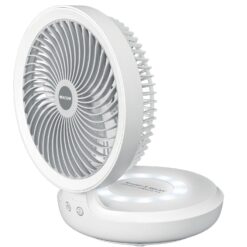 Ventilatore Portatile USB Ricaricabile 4000mAh Luce LED 4 Velocità Fino a 12 Ore