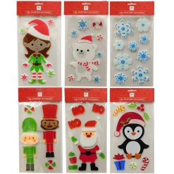 Adesivi Stickers Natalizi in Gel Decorazioni per Finestre Vetrofanie 15×30 cm