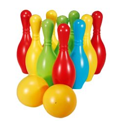 Bowling Set 10 Birilli + 2 Bocce - Gioco da Spiaggia Bambini Colorato Divertente