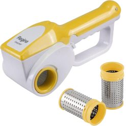 Grattugia Ricaricabile Regina Giallo con 2 Rulli Intercambiabili + Base Ricarica