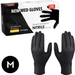Guanti Nitrile Neri M Estetista Ceretta Onicotecnica Tatuaggi 100pz No Polvere
