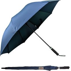 Ombrello Automatico Blu Scuro Grande con Impugnatura Ergonomica Dritta 8 Stecche