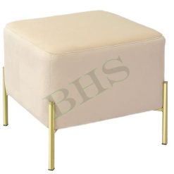 Pouf Quadrato in Velluto Beige Puf Morbido Pouff Guilin Poggiapiedi Sedia
