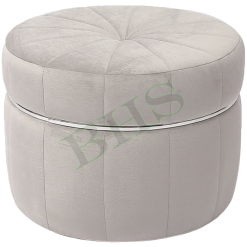 Pouf in Velluto Color Grigio Puf Morbido Pouff Dollot Poggiapiedi Sedia Soffice