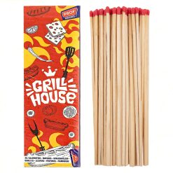 Set di 40 Fiammiferi Lunghi 20 cm in Legno per Barbecue e Camino Grill House - immagine 1