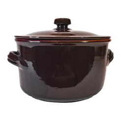 Umidiera Casseruola Pentola Terracotta Grande Tegame per Cottura Lenta Ø 24 cm