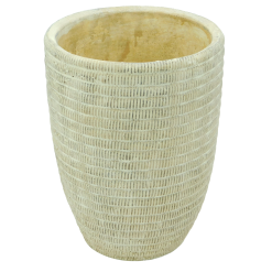 Vaso Grande Alto Fiori Rotondo Vasetto in Cemento Grigio Decorativo Ø 14,5×19 cm