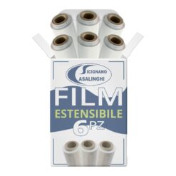 x1/3/6 Bobine Film Estensibile Manuale Bianco 2,6kg Imballaggi Coprente 50cm