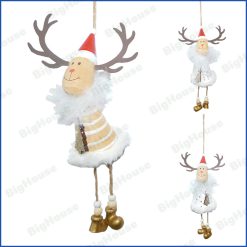 Decorazioni Natalizie Renna per Albero di Natale Legno Addobbi Decori Pendenti