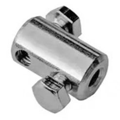 Morsetto 2 Viti Laterali Serrafilo Acciaio Zincato per Filo Metallo Blocca Cavo