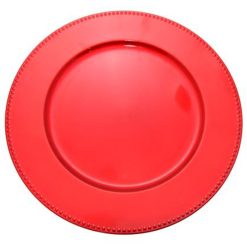 Sottopiatto Natalizio Rosso Traslucido Riflettente Ø 33 cm per Cenone di Natale