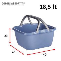 Bacinella Plastica Quadrata per Bucato Grande Superbacinella con Manici Colorata - immagine 10