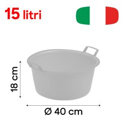 Stefanplast Bacinella Rotonda Polietilene Neutro-Azzurro Ø30-55cm - immagine 7