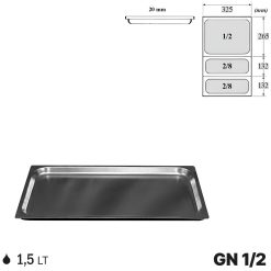 Gastronorm GN 1/3 Vaschette Acciaio Inox Bacinelle Contenitori Vassoio 325x176mm - immagine 8