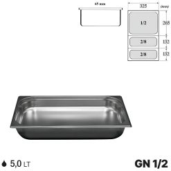 Gastronorm GN 1/3 Vaschette Acciaio Inox Bacinelle Contenitori Vassoio 325x176mm - immagine 10