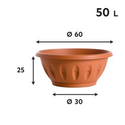 Vaso in Plastica Basso Rotondo per Piante con Sottovaso Alba - immagine 12