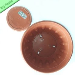 Vaso in Plastica Basso Rotondo per Piante con Sottovaso Alba - immagine 3