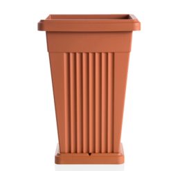 Vaso Piramide in Resina Terracotta Bama da Giardino Fiori Piante + Sottovaso