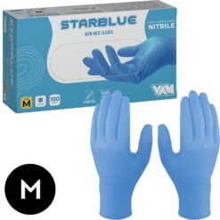 Guanti Nitrile Blu M Estetista Ceretta Onicotecnica Tatuaggi 100pz No Polvere