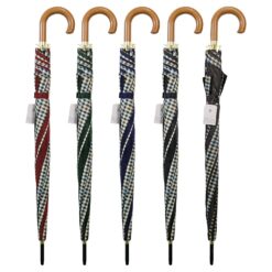 Ombrello Automatico Grande con Disegno Scozzese Tinta Unita 8 Stecche Assortiti