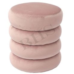 Pouf in Velluto Color Rosa Puf Morbido Pouff Cheroy Poggiapiedi Sedia Soffice
