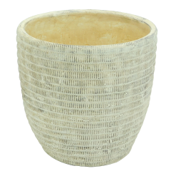 Vaso Grande per Fiori Rotondo Vasetto in Cemento Grigio Decorativo Ø 18×17h cm