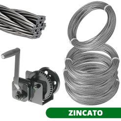 Cavo Corda Metallica Metallo Fune per Arganelli in Acciaio Zincata Anti-Ruggine