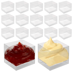 Coppette Tazzine Portasalsa Quadrate 15pz a Forma di Cubo per Salse Tavola 60cc