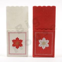 Contenitore Borsetta Porta Posate in Pannolenci Decorazioni Natalizie 23×10 cm