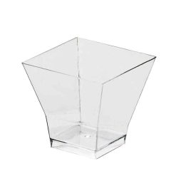 Coppette Quadrate Aperitivo Appetizer 250pz Trasparenti Piccoli 90cc da Bar Pub