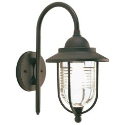 Lanterna Applique Retrò Verso il Basso Lampada da Parete Vintage 60W Ruggine E27