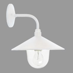 Lanterna Applique con Piatto in Basso Lampada da Parete Muro 60W Bianca E27