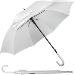 Ombrello da Sposa Bianco Grande Donna Automatico con Fusto in Metallo 8 Stecche