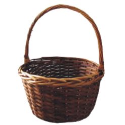 Paniere Vimini 30x40h cm Rattan Marrone Noce Intrecciato Cesto Frutta Picnic
