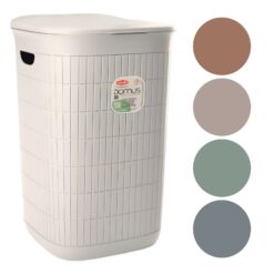 Portabiancheria Domus 50 L Plastica Riciclata con Coperchio Made in Italy