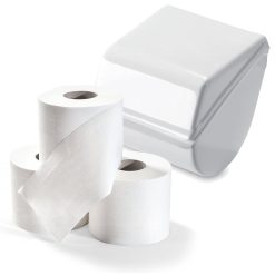 Portarotolo Porta Rotolo Carta Igienica Chiuso Water Supporto in Plastica Bianco