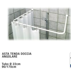 TELAIO ANGOLARE PER DOCCIA MM.22 LUNGHEZZA CM.90/170 BAGNO